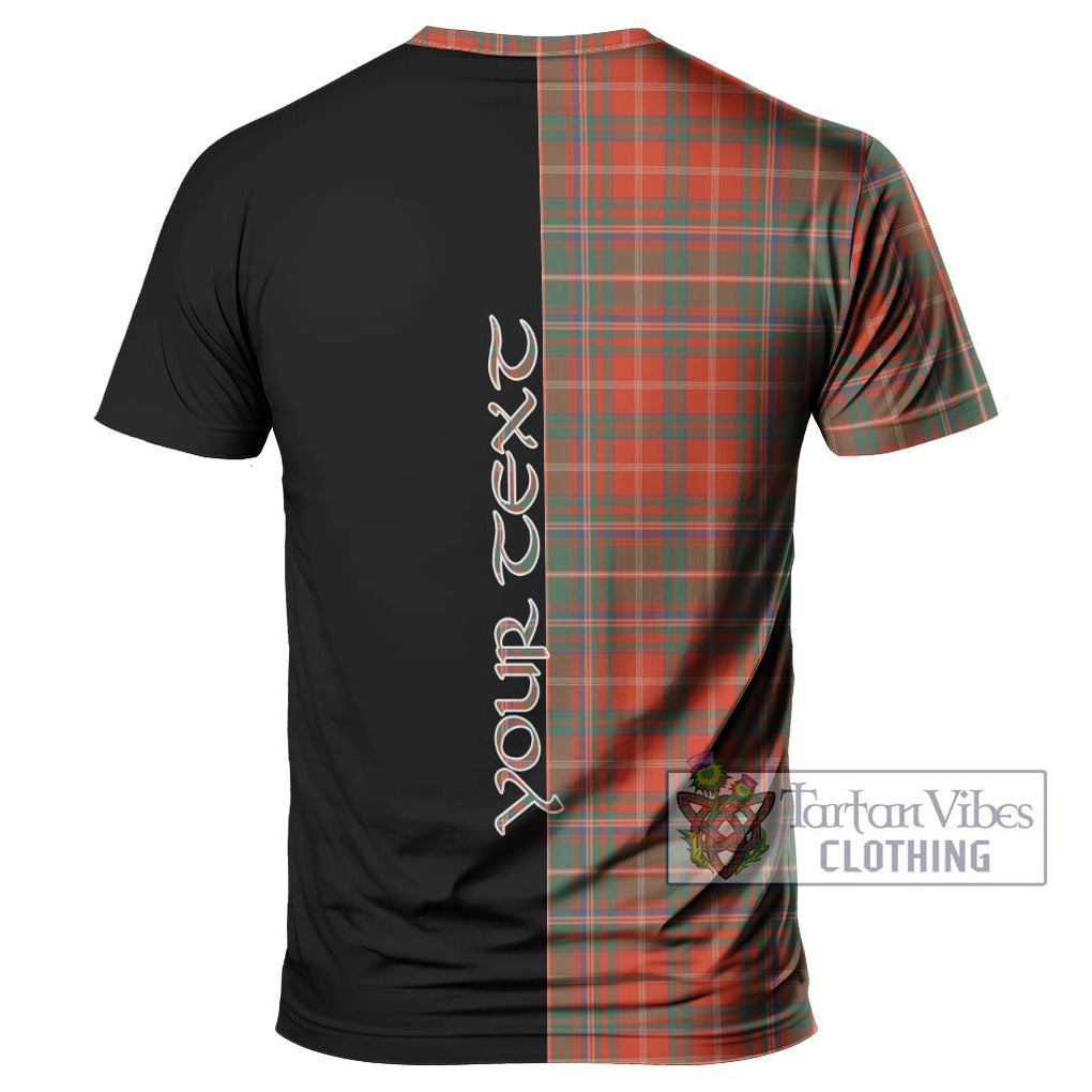 MacDougall Ancient Tartan T-Shirt with Family Crest and Half Of Me Style - Tartanvibesclothing Shop