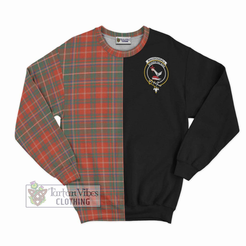 MacDougall Ancient Tartan Sweatshirt with Family Crest and Half Of Me Style - Tartanvibesclothing Shop