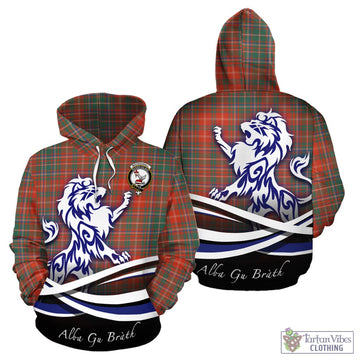 MacDougall Ancient Tartan Hoodie with Alba Gu Brath Regal Lion Emblem