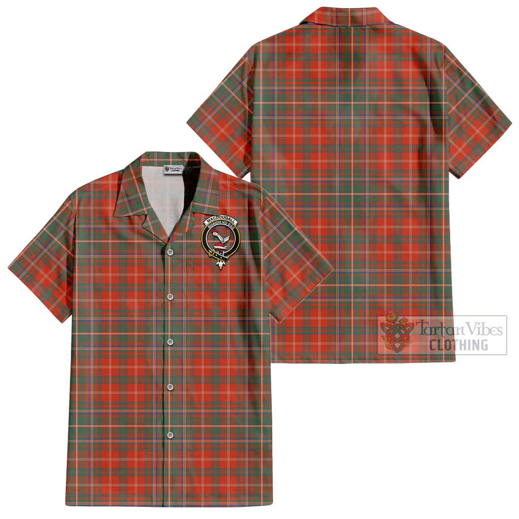 MacDougall Ancient Tartan Cotton Hawaiian Shirt with Family Crest Kid - Tartan Vibes Clothing