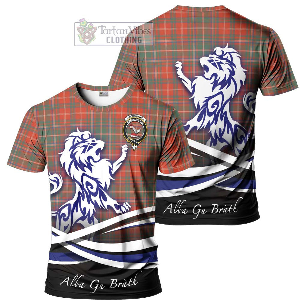 Tartan Vibes Clothing MacDougall Ancient Tartan Cotton T-shirt with Alba Gu Brath Regal Lion Emblem