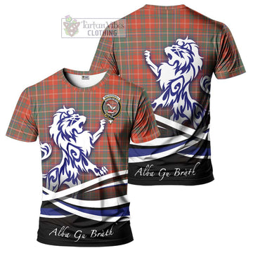 MacDougall Ancient Tartan Cotton T-shirt with Alba Gu Brath Regal Lion Emblem