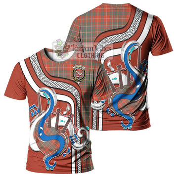 MacDougall Ancient Tartan T-Shirt with Epic Bagpipe Style