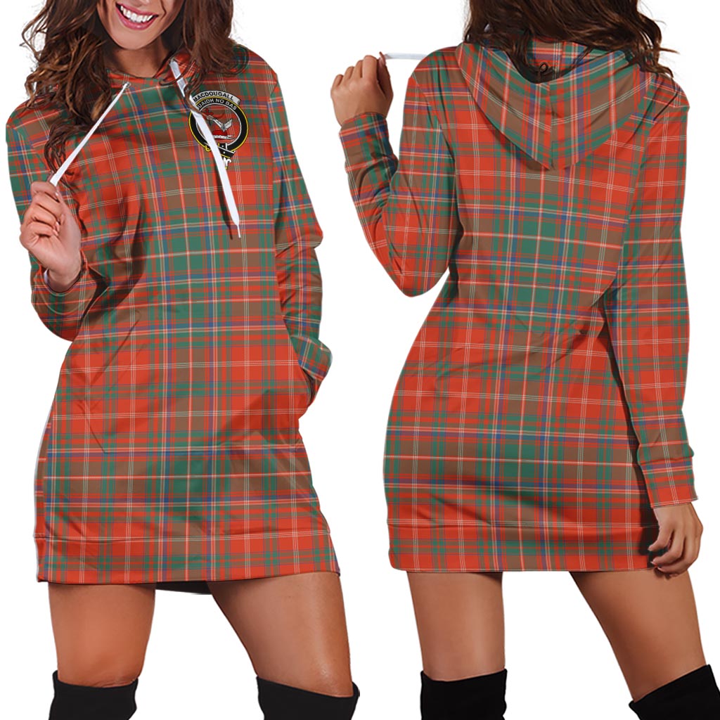 MacDougall Ancient Tartan Hoodie Dress with Family Crest - Tartan Vibes Clothing