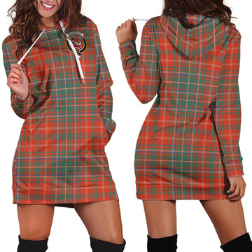 MacDougall Ancient Tartan Hoodie Dress with Family Crest