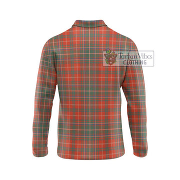 MacDougall Ancient Tartan Long Sleeve Polo Shirt with Family Crest DNA In Me Style