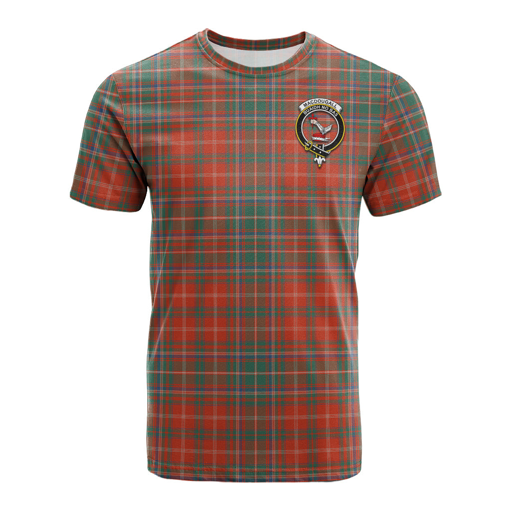 MacDougall Ancient Tartan T-Shirt with Family Crest - Tartan Vibes Clothing