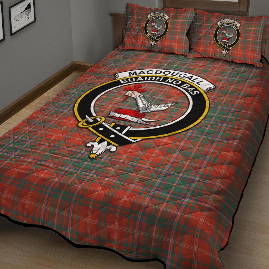 MacDougall Ancient Tartan Quilt Bed Set with Family Crest - Tartan Vibes Clothing