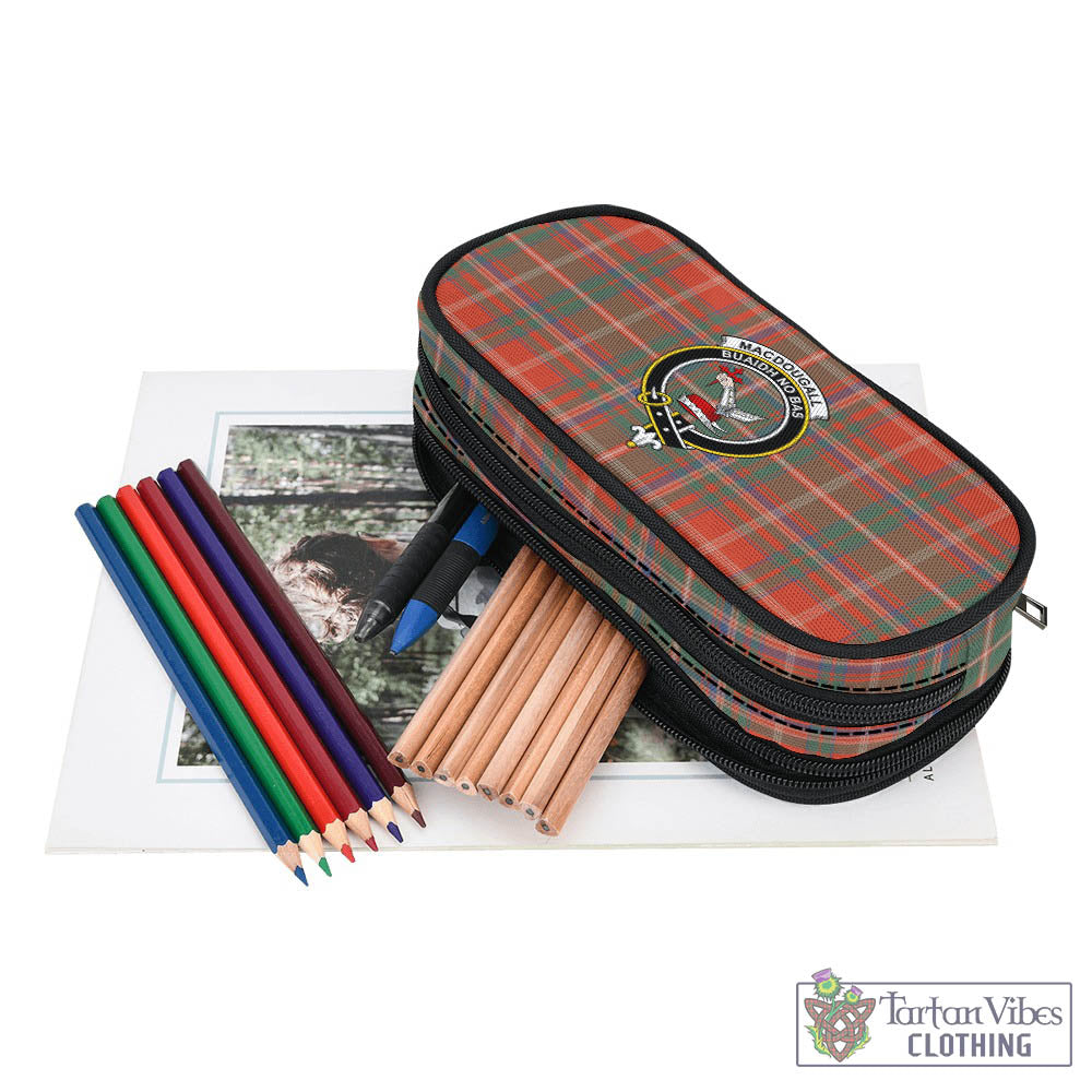 Tartan Vibes Clothing MacDougall Ancient Tartan Pen and Pencil Case with Family Crest