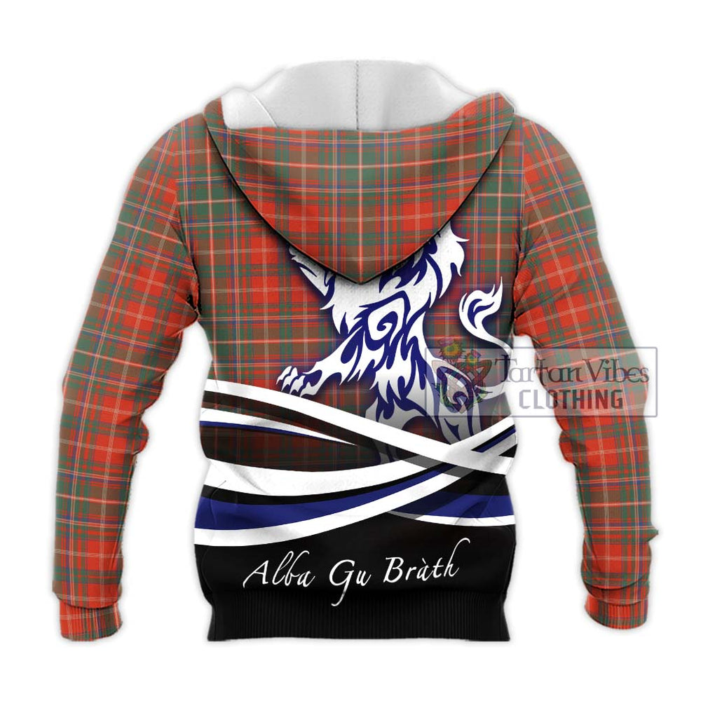 MacDougall Ancient Tartan Knitted Hoodie with Alba Gu Brath Regal Lion Emblem - Tartanvibesclothing Shop