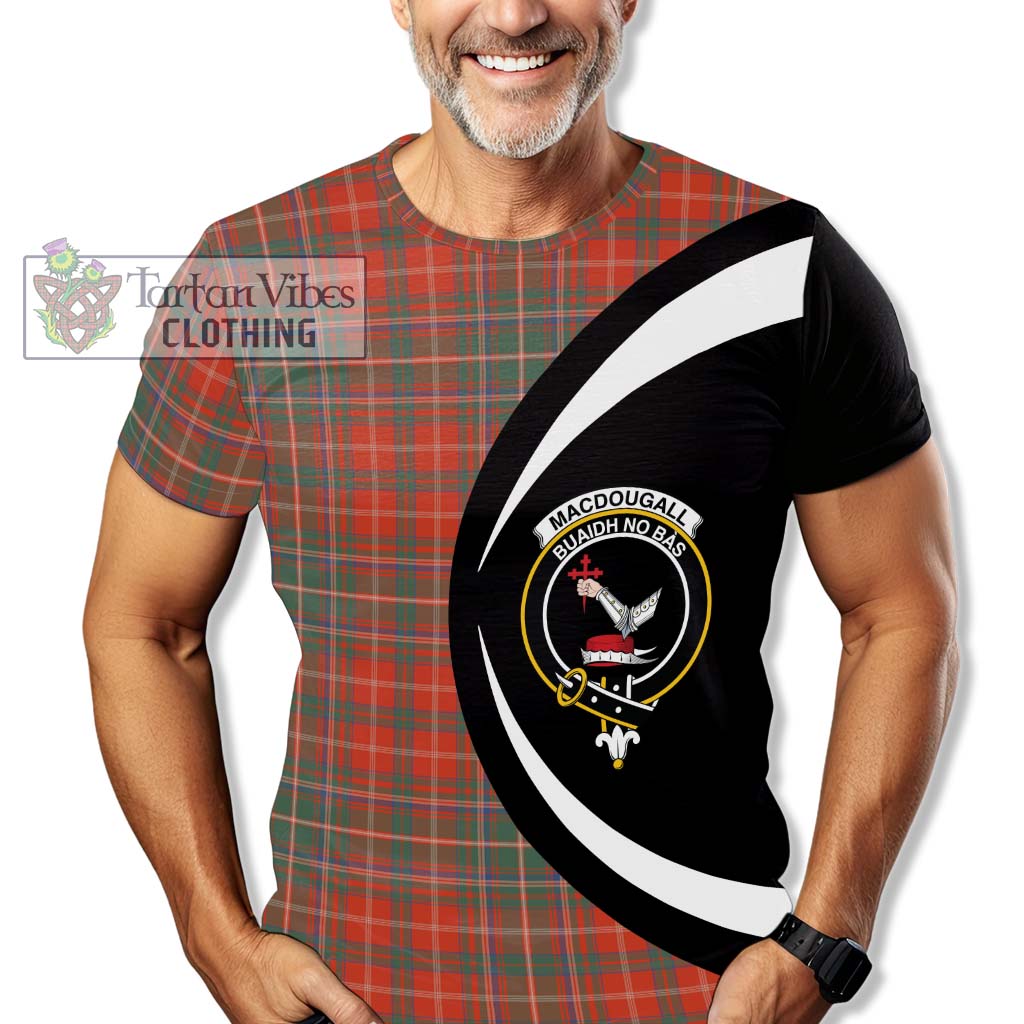 Tartan Vibes Clothing MacDougall Ancient Tartan T-Shirt with Family Crest Circle Style