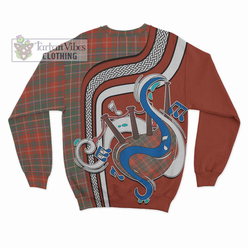 Tartan Vibes Clothing MacDougall Ancient Tartan Sweatshirt with Epic Bagpipe Style