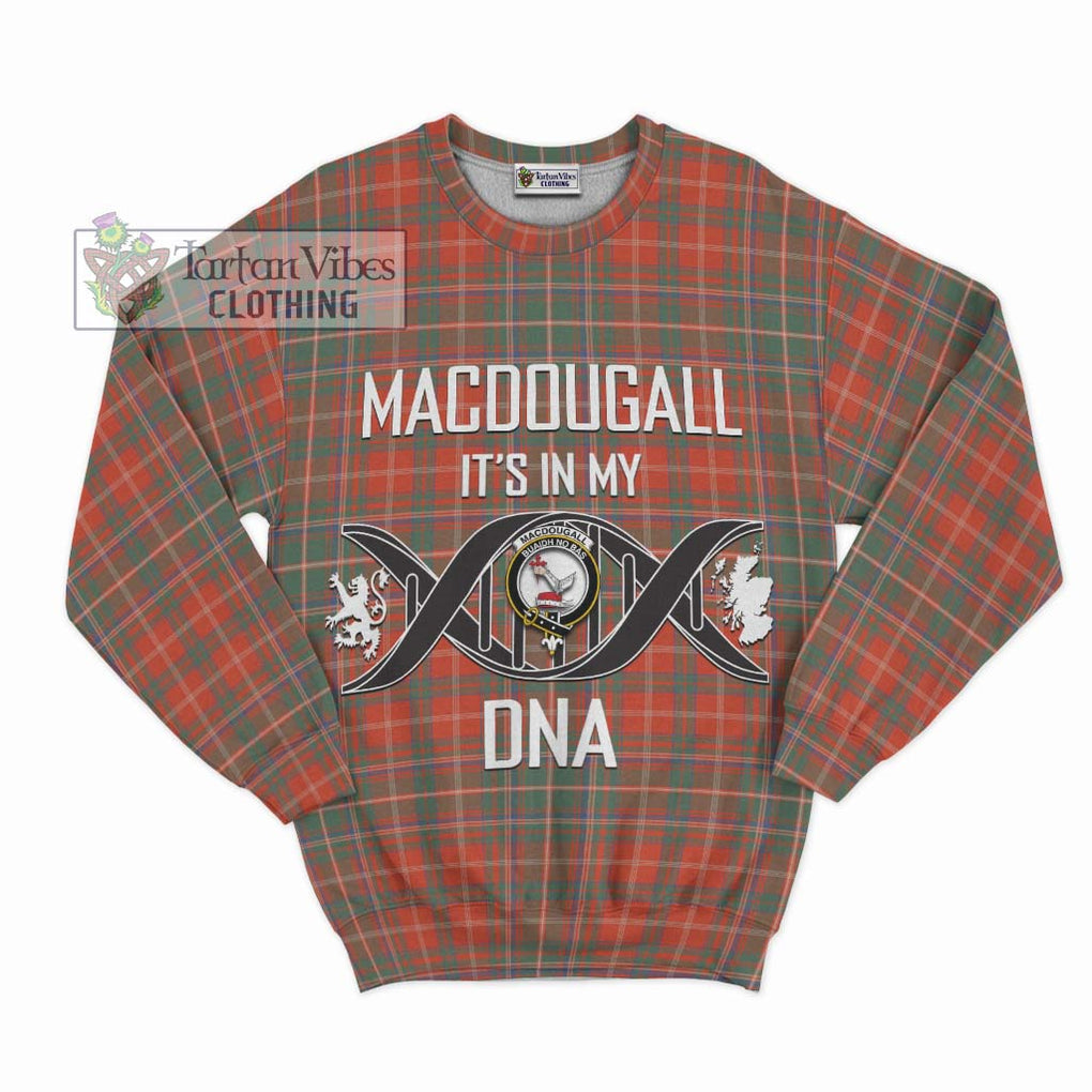 MacDougall Ancient Tartan Sweatshirt with Family Crest DNA In Me Style - Tartanvibesclothing Shop