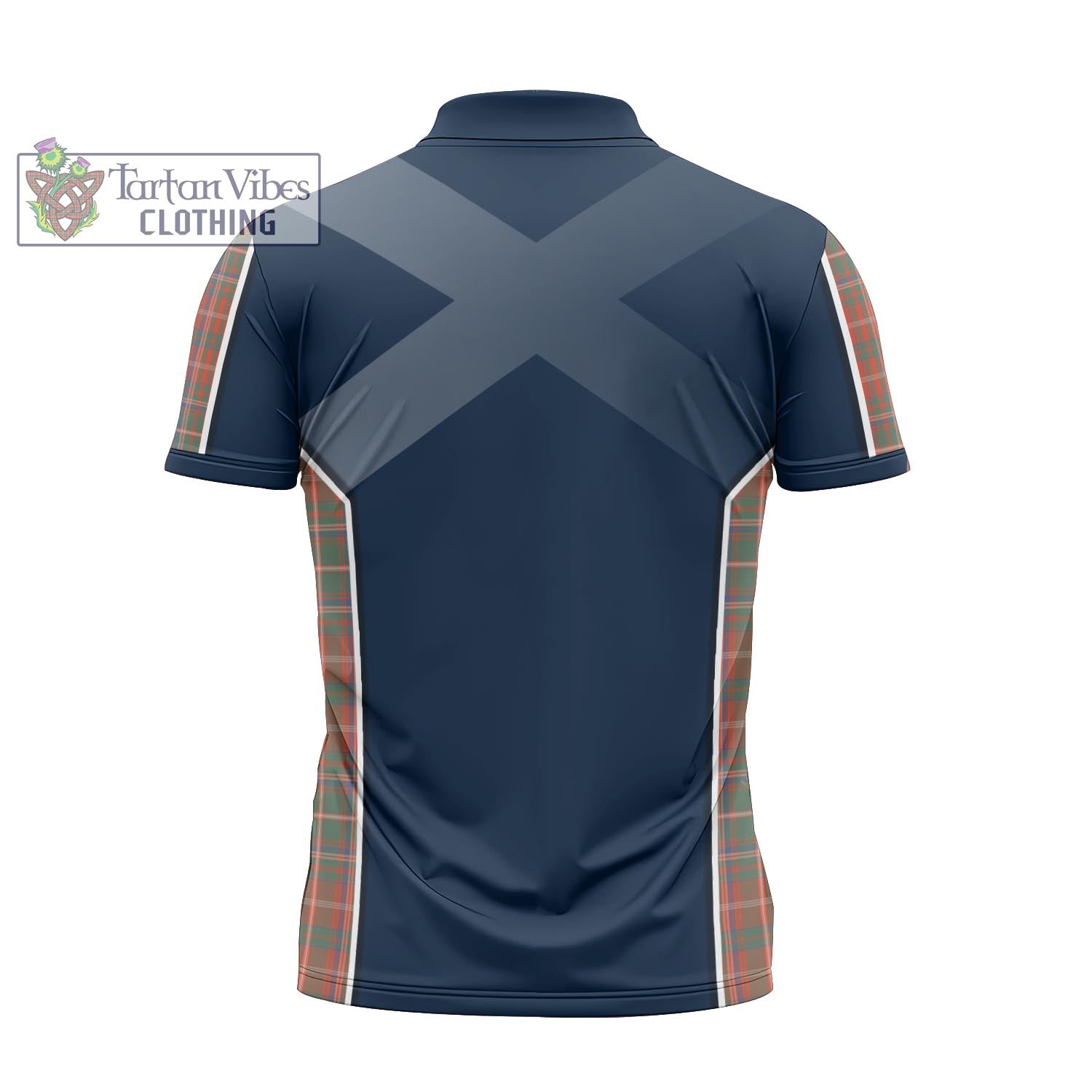 Tartan Vibes Clothing MacDougall Ancient Tartan Zipper Polo Shirt with Family Crest and Scottish Thistle Vibes Sport Style