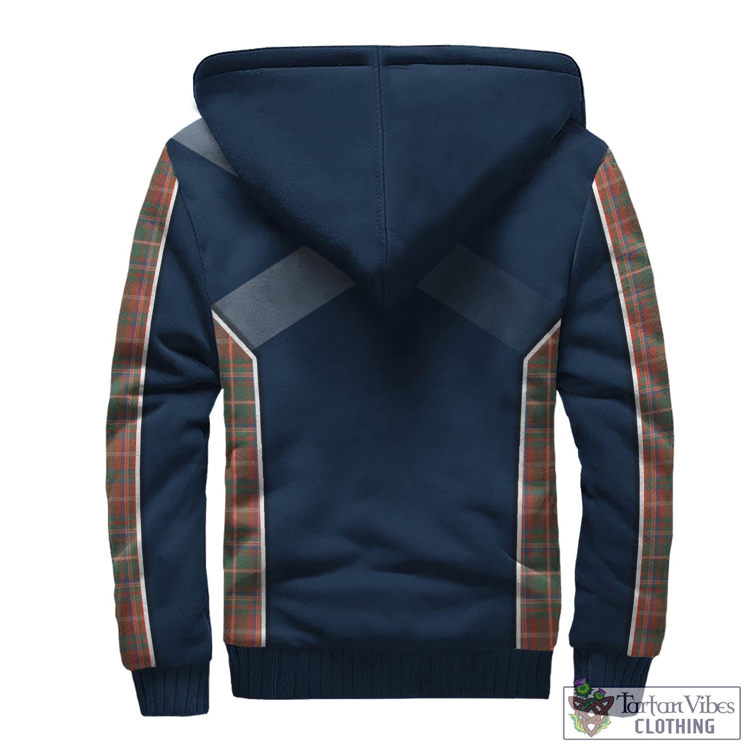 Tartan Vibes Clothing MacDougall Ancient Tartan Sherpa Hoodie with Family Crest and Scottish Thistle Vibes Sport Style