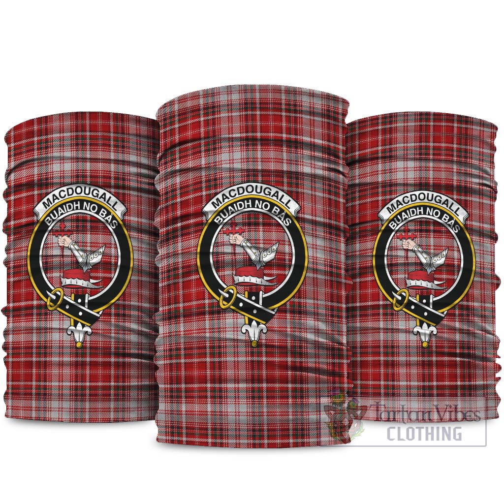 MacDougall Dress Tartan Neck Gaiters, Tartan Bandanas, Tartan Head Band with Family Crest