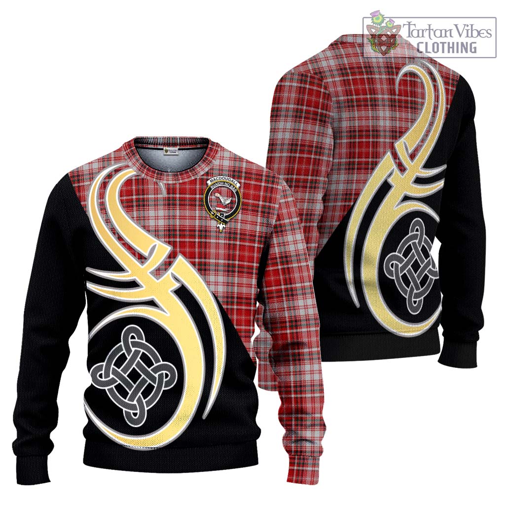 Tartan Vibes Clothing MacDougall Dress Tartan Knitted Sweater with Family Crest and Celtic Symbol Style