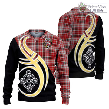 MacDougall Dress Tartan Knitted Sweater with Family Crest and Celtic Symbol Style