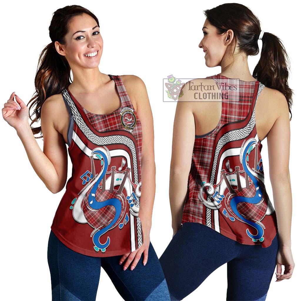 Tartan Vibes Clothing MacDougall Dress Tartan Women's Racerback Tanks with Epic Bagpipe Style