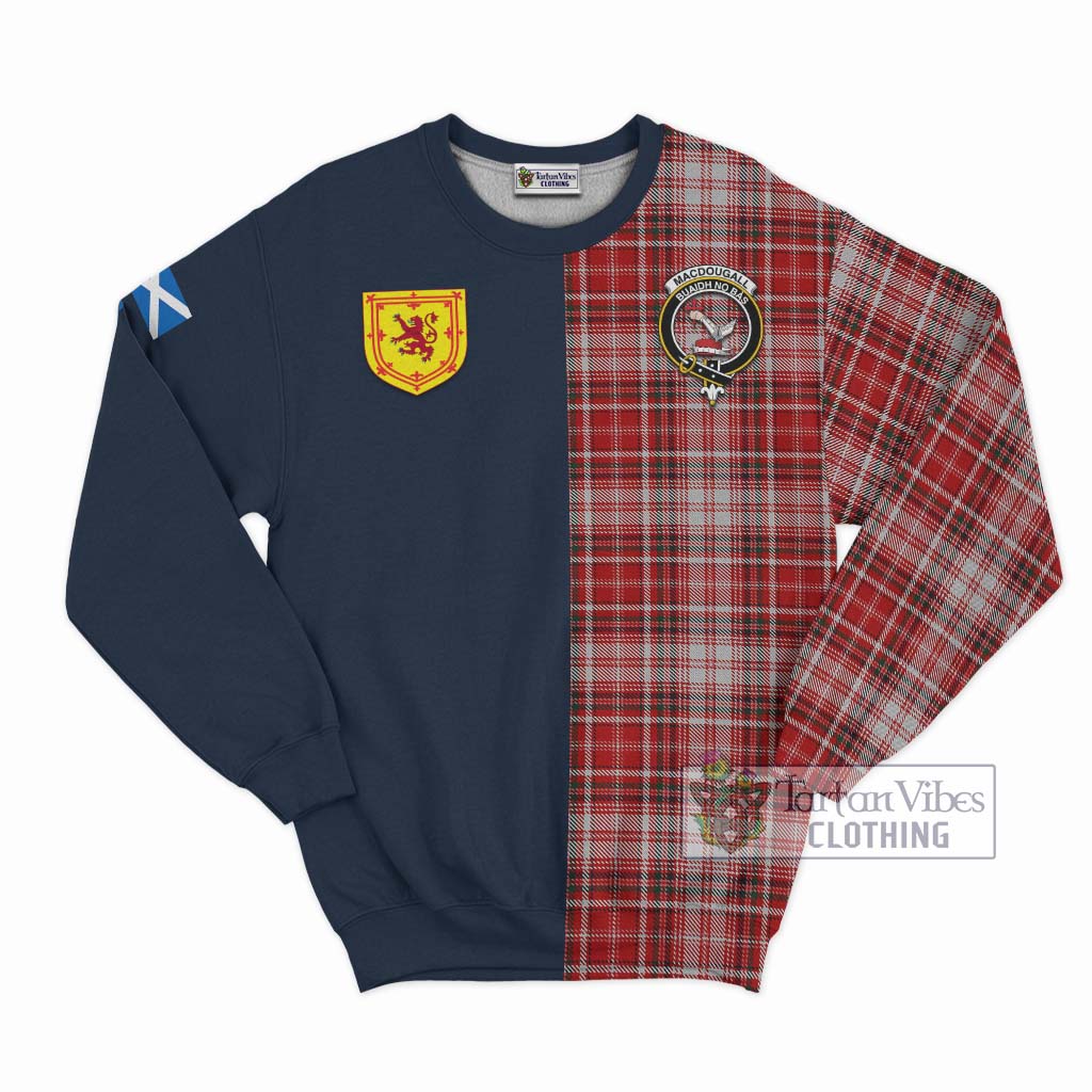 Tartan Vibes Clothing MacDougall Dress Tartan Sweatshirt with Scottish Lion Royal Arm Half Style