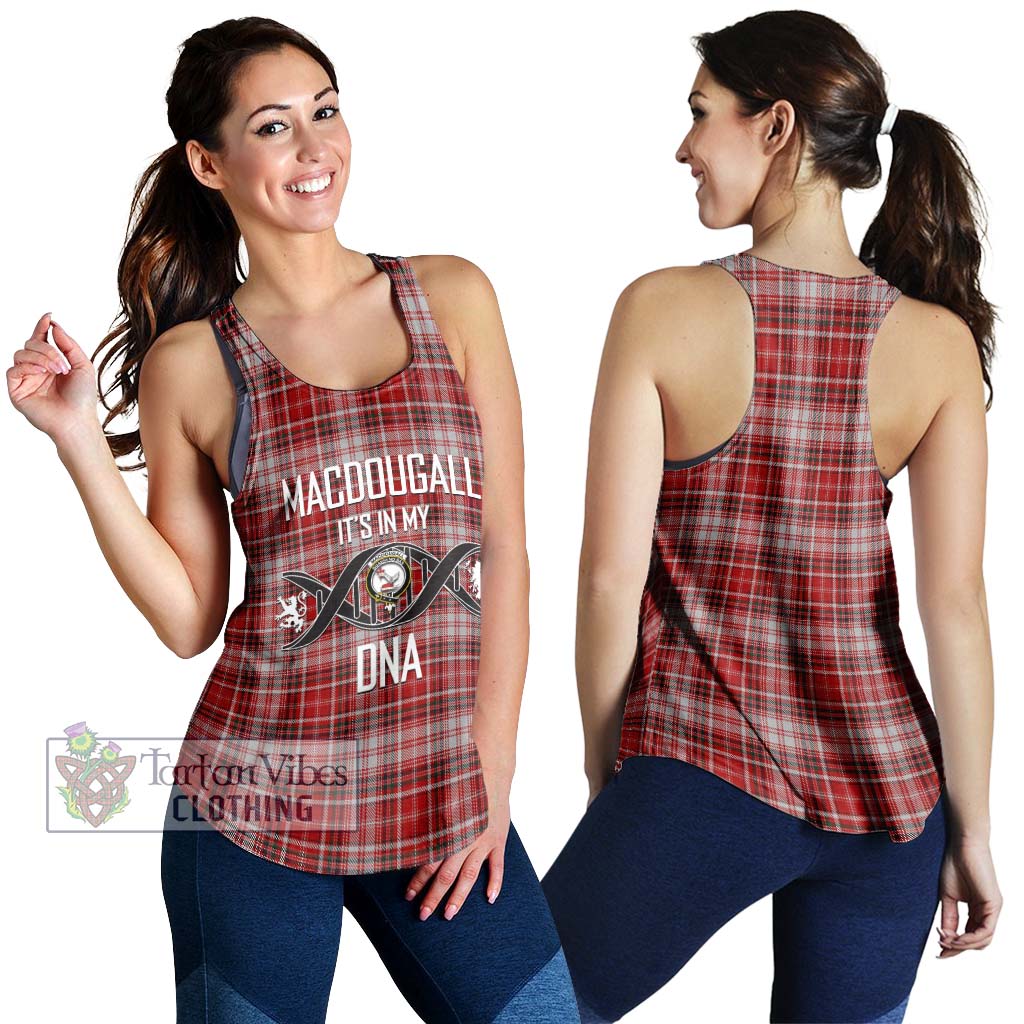 Tartan Vibes Clothing MacDougall Dress Tartan Women's Racerback Tanks with Family Crest DNA In Me Style