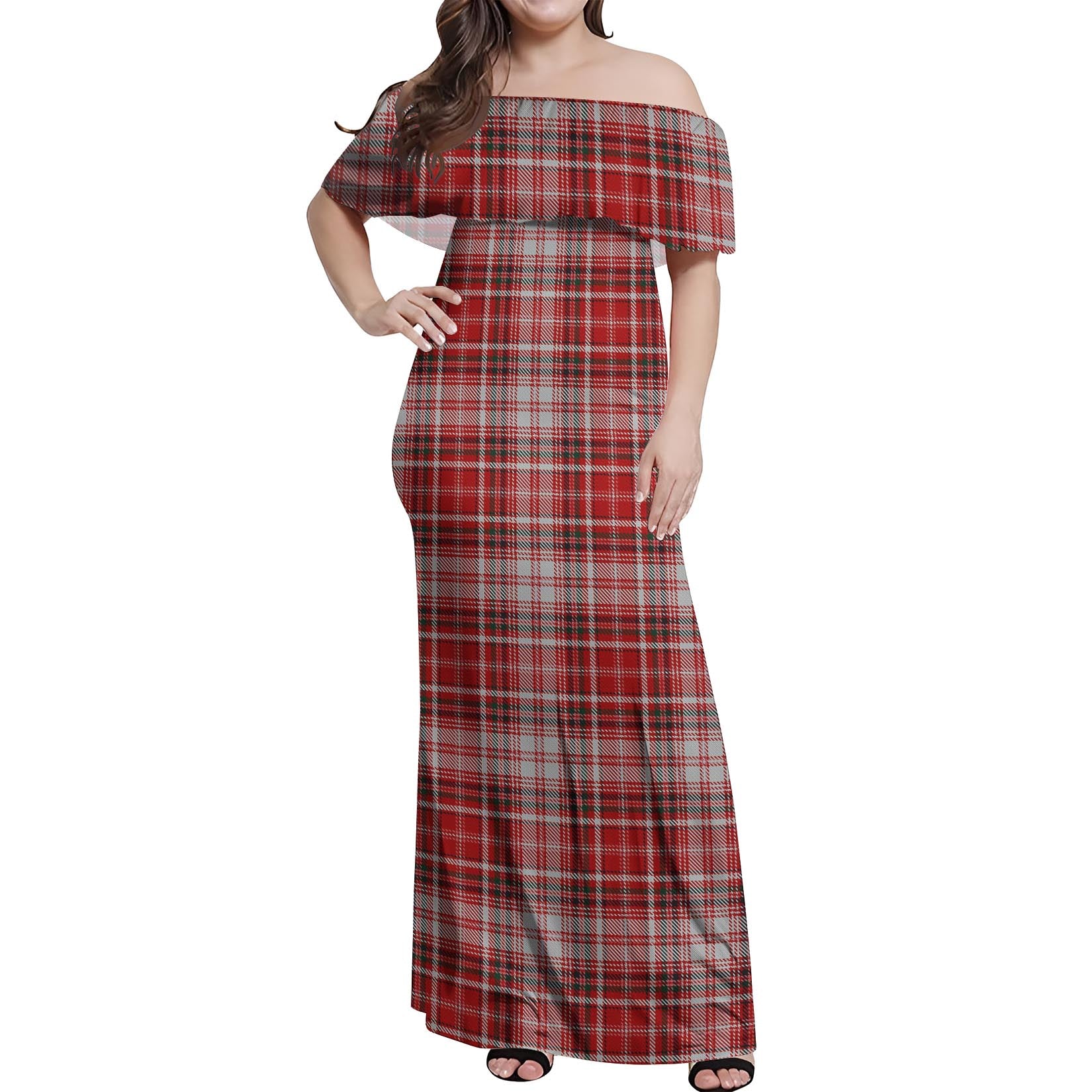 MacDougall Dress Tartan Off Shoulder Long Dress Women's Dress - Tartanvibesclothing