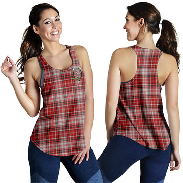 MacDougall Dress Tartan Women Racerback Tanks with Family Crest