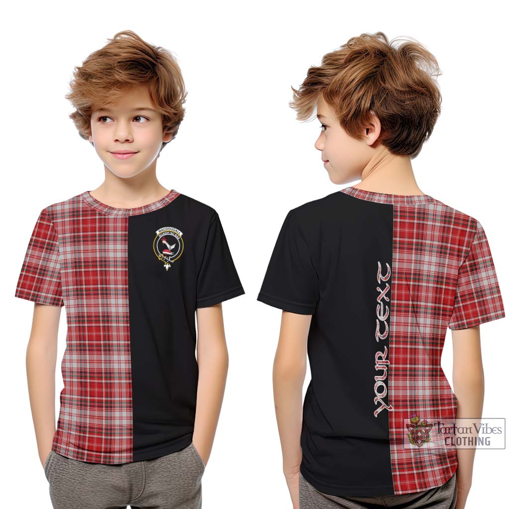 Tartan Vibes Clothing MacDougall Dress Tartan Kid T-Shirt with Family Crest and Half Of Me Style