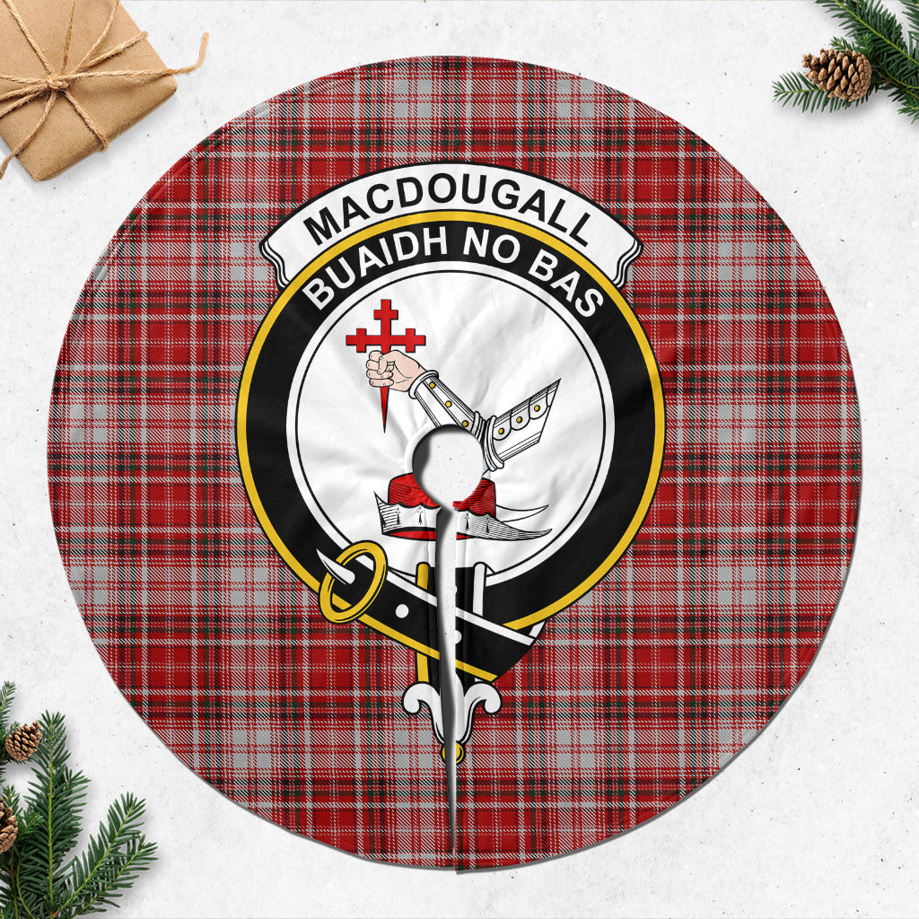 MacDougall Dress Tartan Christmas Tree Skirt with Family Crest - Tartanvibesclothing