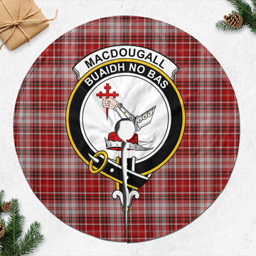 MacDougall Dress Tartan Christmas Tree Skirt with Family Crest