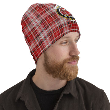 MacDougall Dress Tartan Beanies Hat with Family Crest