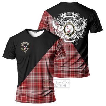 MacDougall Dress Tartan T-Shirt with Family Crest and Military Logo Style