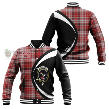 MacDougall Dress Tartan Baseball Jacket with Family Crest Circle Style