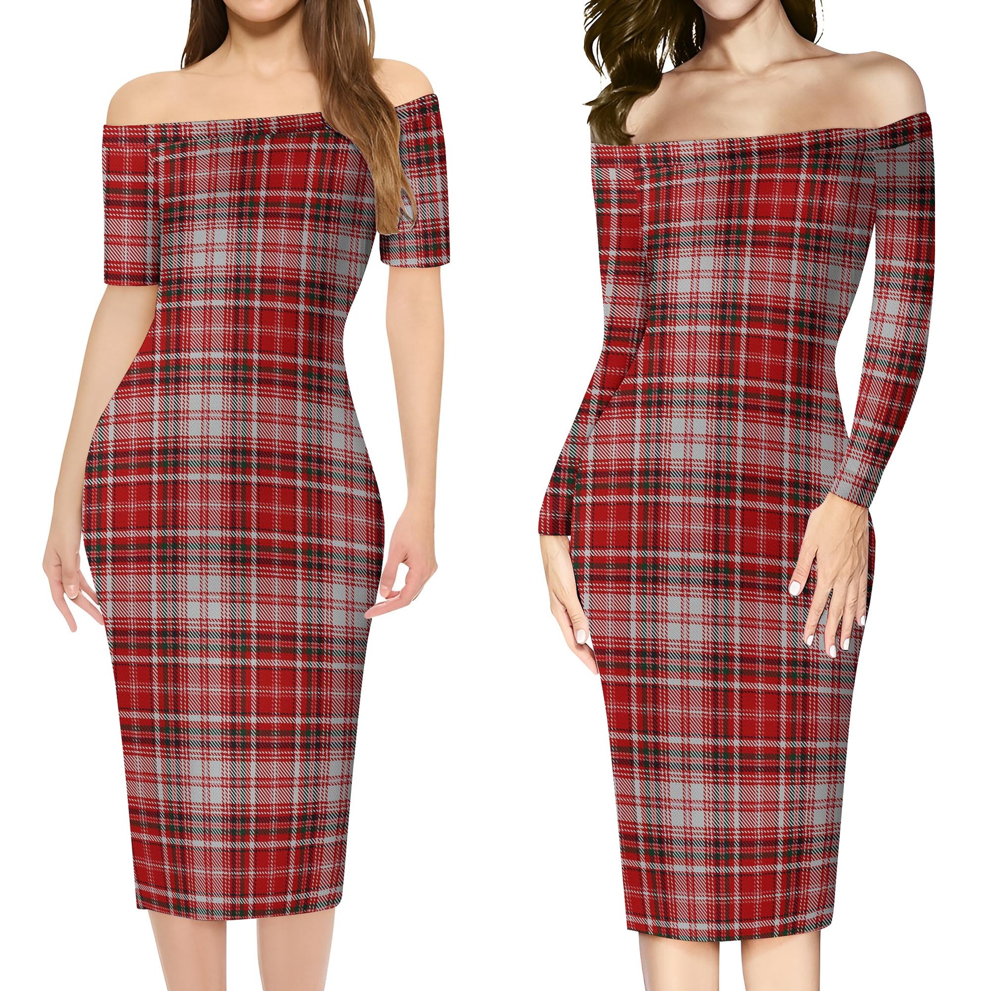 MacDougall Dress Tartan Off Shoulder Lady Dress Women's Dress - Tartanvibesclothing