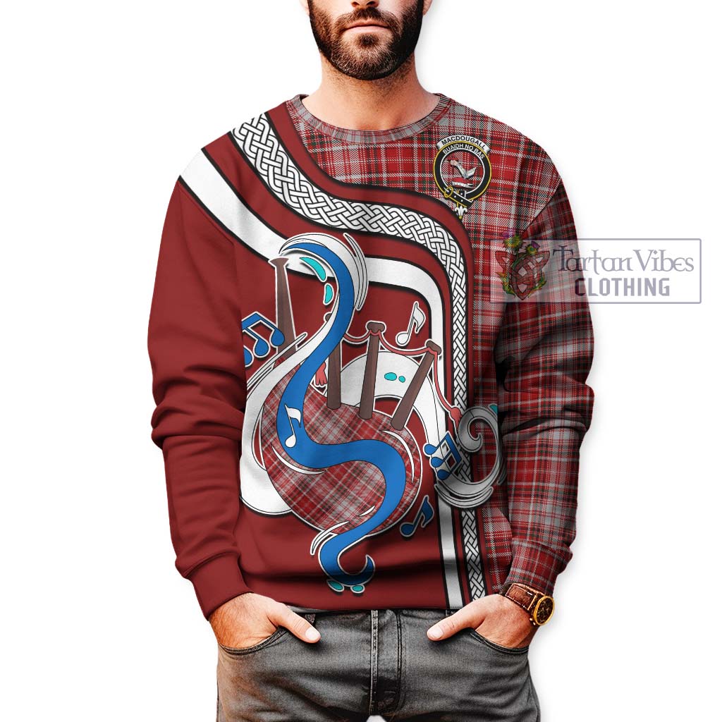 Tartan Vibes Clothing MacDougall Dress Tartan Sweatshirt with Epic Bagpipe Style