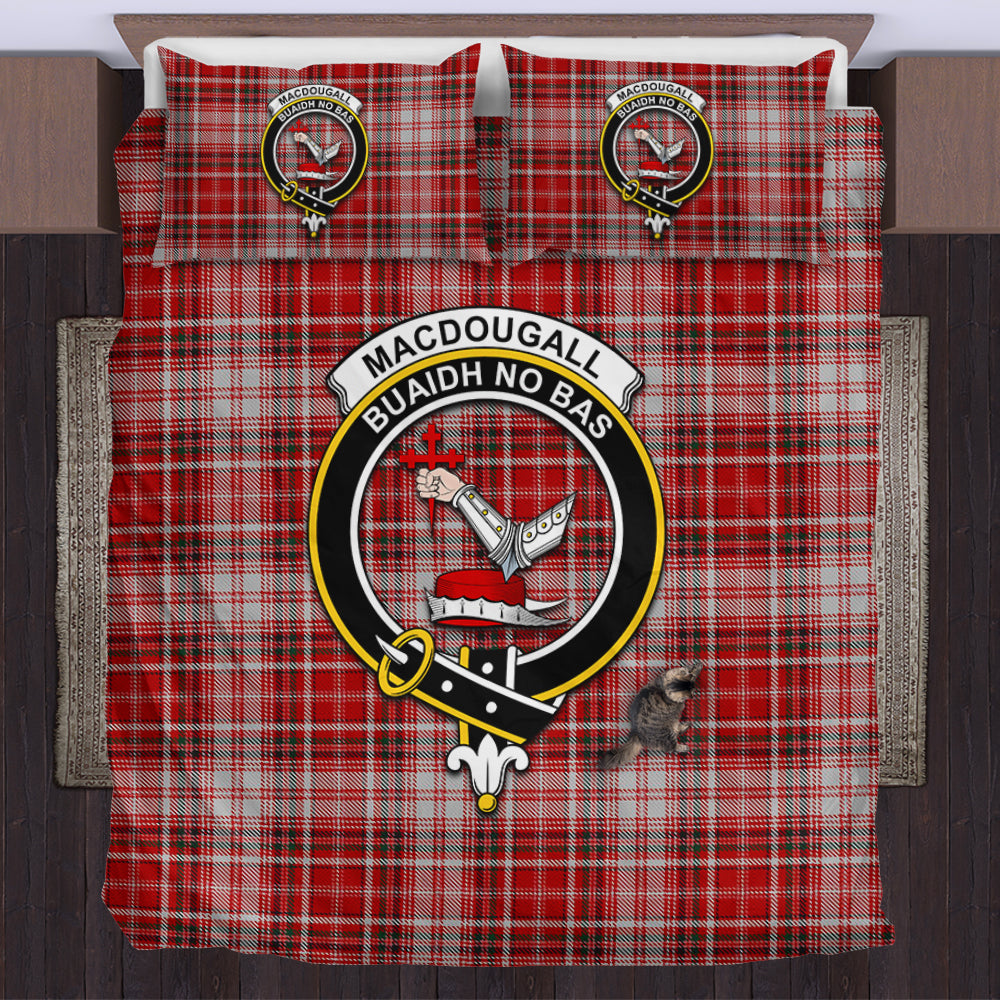 MacDougall Dress Tartan Bedding Set with Family Crest US Bedding Set - Tartan Vibes Clothing