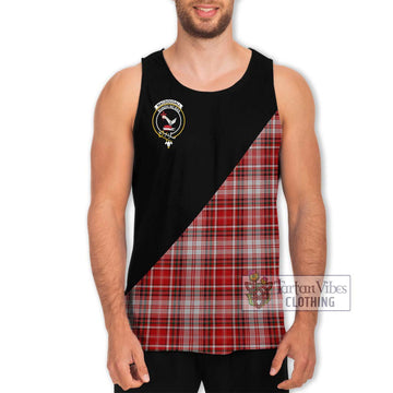 MacDougall Dress Tartan Men's Tank Top with Family Crest and Military Logo Style