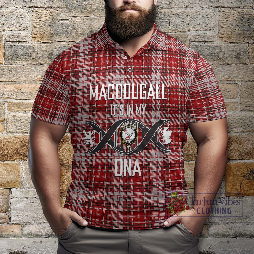 Tartan Vibes Clothing MacDougall Dress Tartan Polo Shirt with Family Crest DNA In Me Style