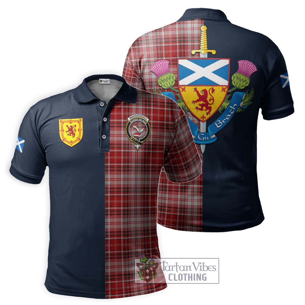 Tartan Vibes Clothing MacDougall Dress Tartan Polo Shirt with Scottish Lion Royal Arm Half Style