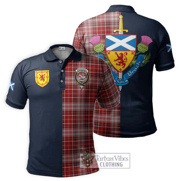 MacDougall Dress Tartan Polo Shirt with Scottish Lion Royal Arm Half Style