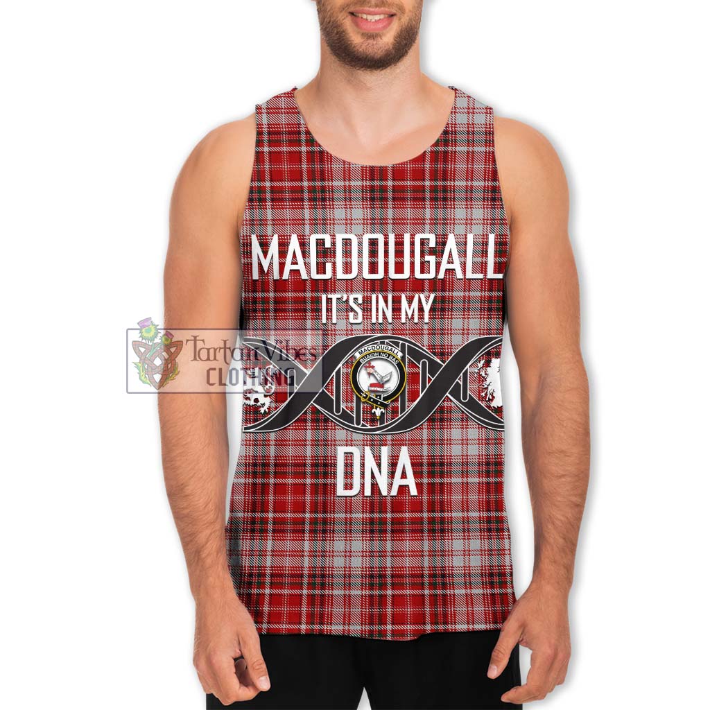 Tartan Vibes Clothing MacDougall Dress Tartan Men's Tank Top with Family Crest DNA In Me Style