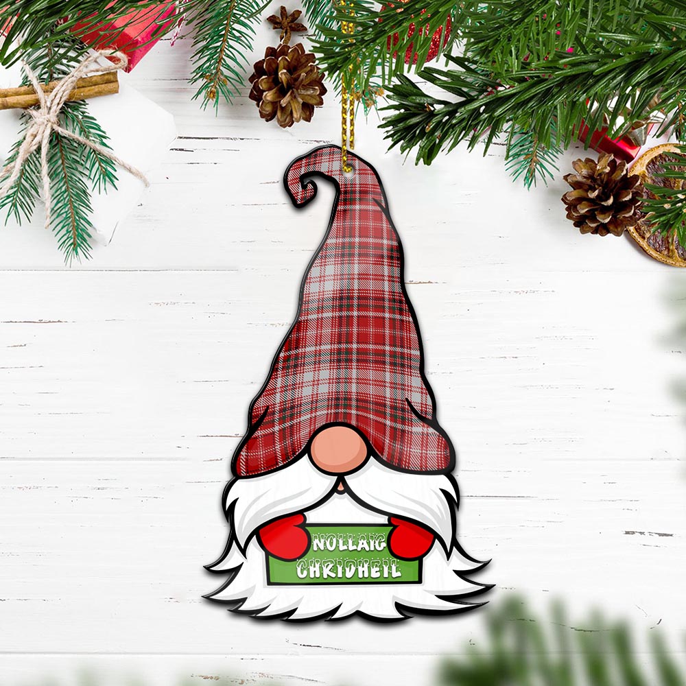 MacDougall Dress Gnome Christmas Ornament with His Tartan Christmas Hat Wood Ornament - Tartanvibesclothing