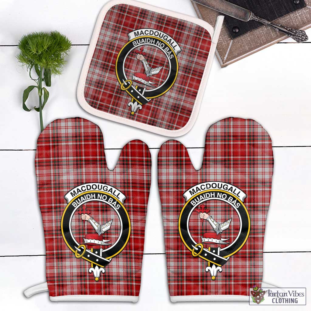 Tartan Vibes Clothing MacDougall Dress Tartan Combo Oven Mitt & Pot-Holder with Family Crest