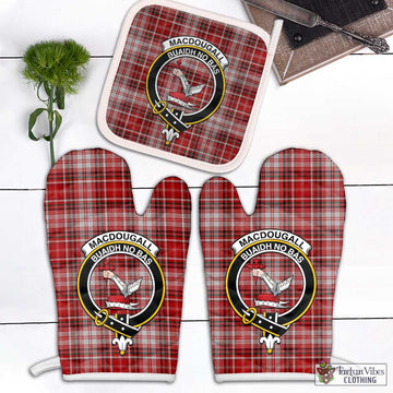 MacDougall Dress Tartan Combo Oven Mitt & Pot-Holder with Family Crest