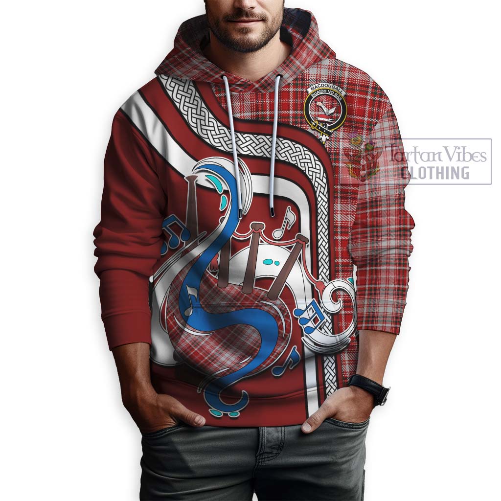 Tartan Vibes Clothing MacDougall Dress Tartan Hoodie with Epic Bagpipe Style