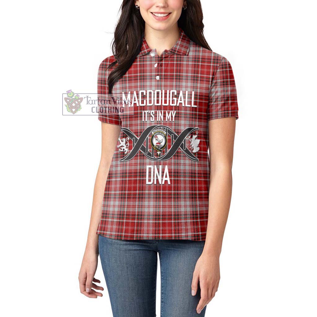 Tartan Vibes Clothing MacDougall Dress Tartan Women's Polo Shirt with Family Crest DNA In Me Style