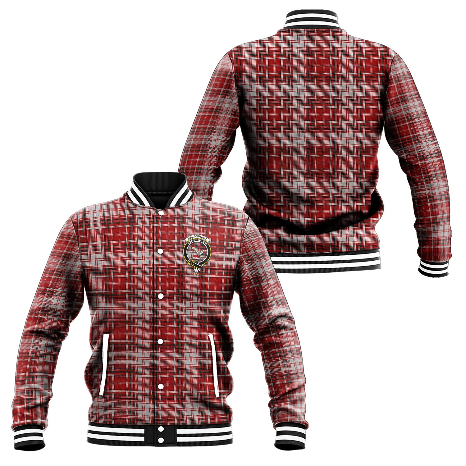 MacDougall Dress Tartan Baseball Jacket with Family Crest Unisex - Tartan Vibes Clothing