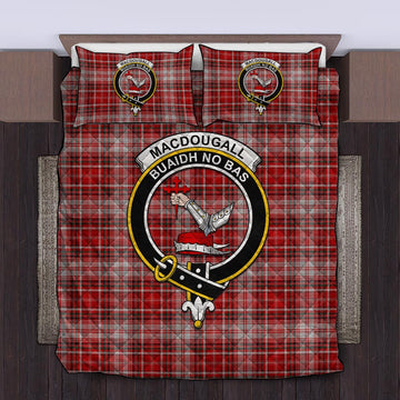 MacDougall Dress Tartan Quilt Bed Set with Family Crest