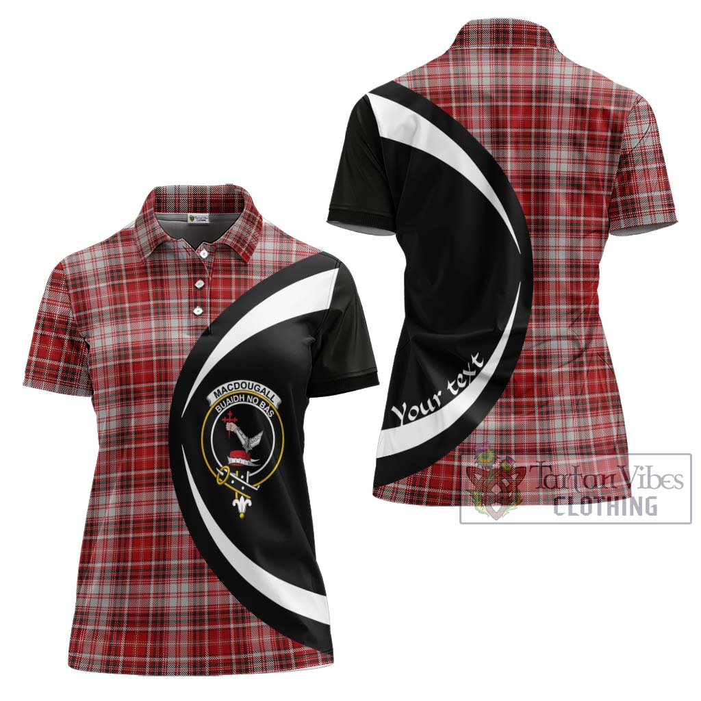 MacDougall Dress Tartan Women's Polo Shirt with Family Crest Circle Style Women - Tartan Vibes Clothing