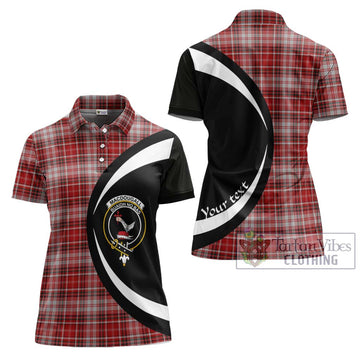 MacDougall Dress Tartan Women's Polo Shirt with Family Crest Circle Style